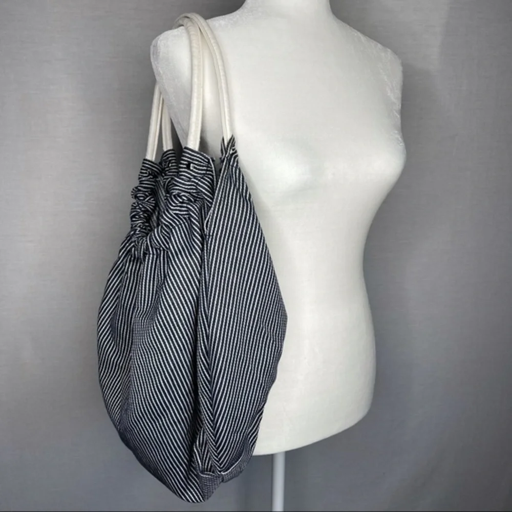 Baggy Round Striped Hobo Bag